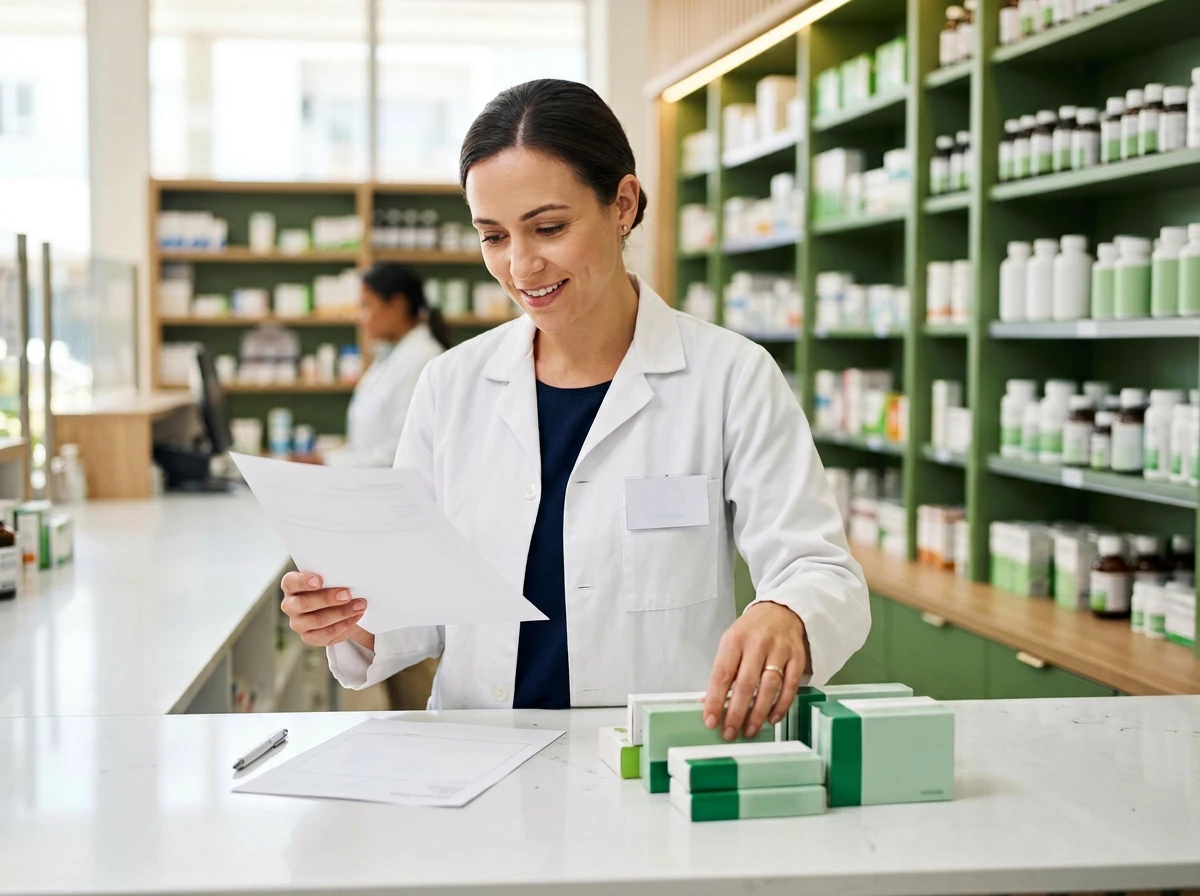 Pharmacien préparant des médicaments sur ordonnance